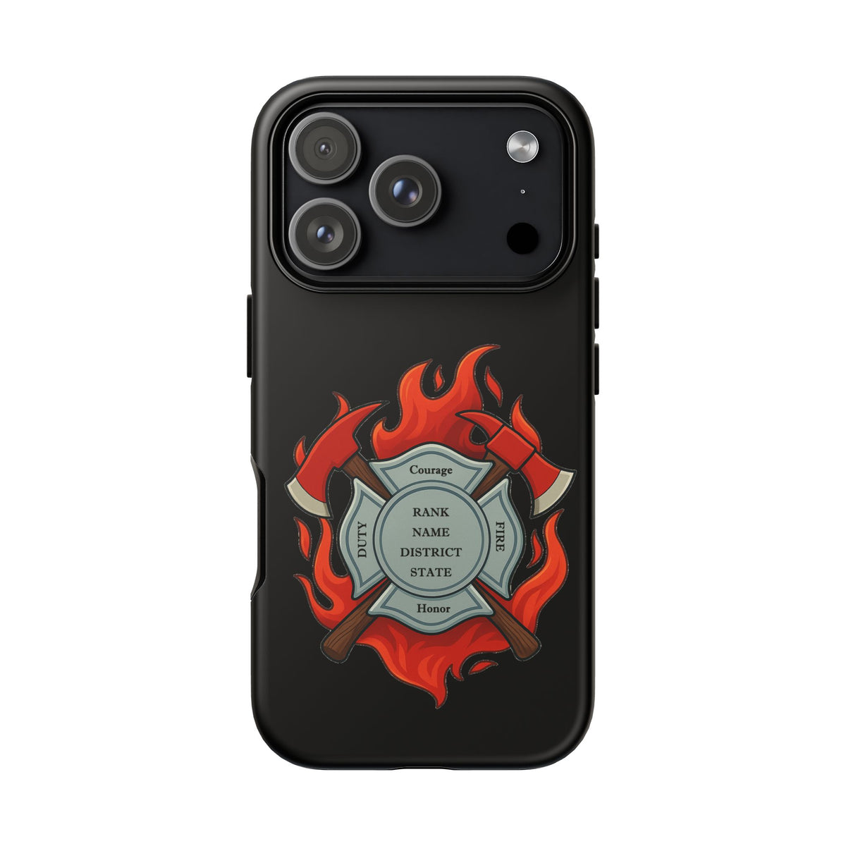 Firefighter Maltese Cross Phone Case — Custom Rank/Name/District Design