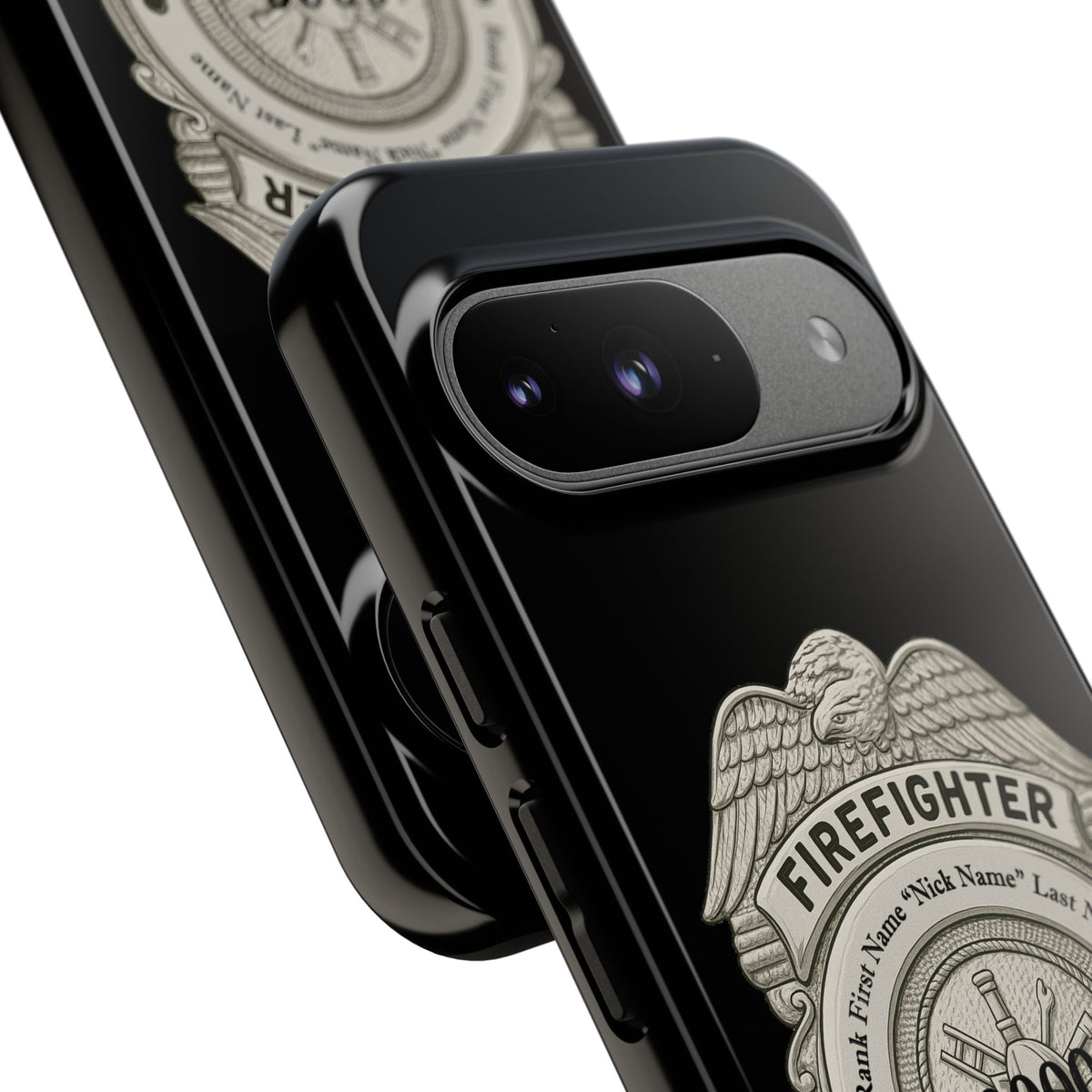 Firefighter Badge Tough Phone Case — Personalized Station Number Design