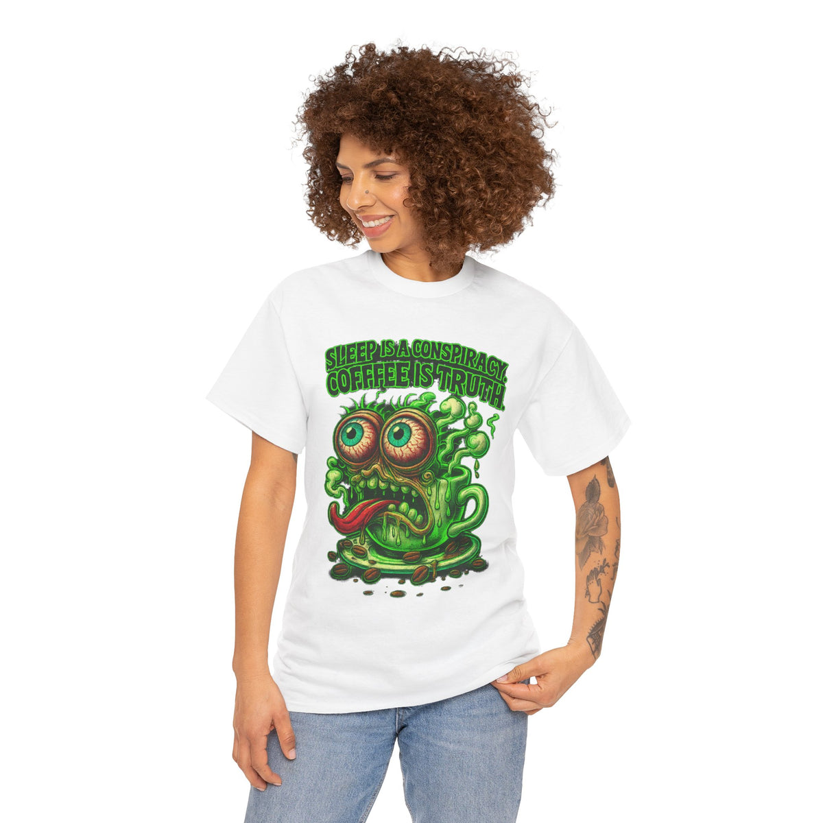 Sleep is a Conspiracy – Coffee is Truth T-Shirt