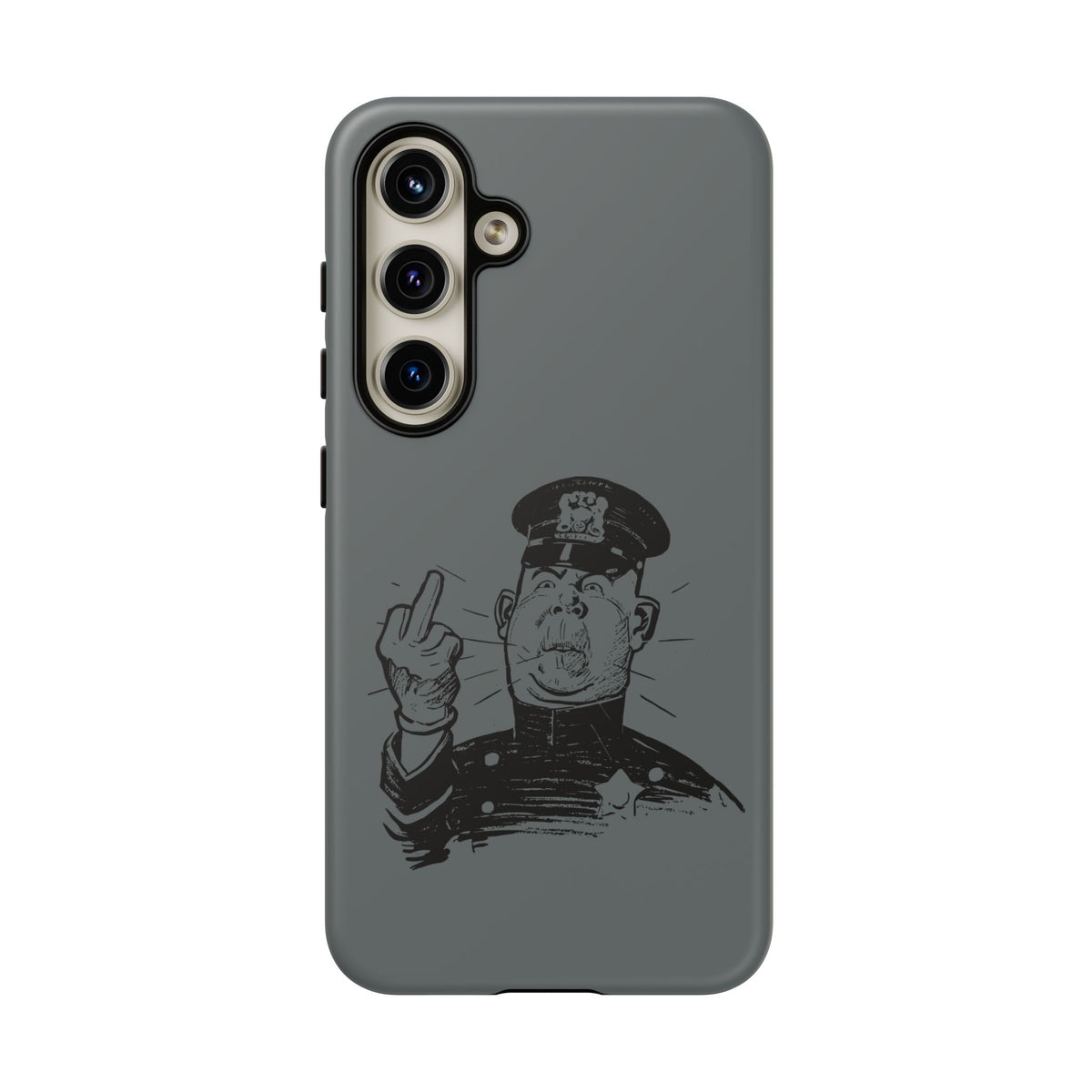 Vintage Cop Middle Finger Phone Case — Edgy Retro iPhone Protective Cover