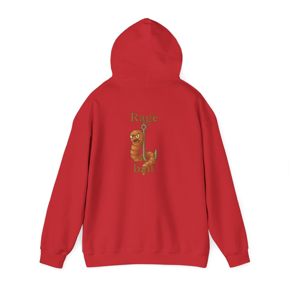 Rage Bait Hoodie — Funny Worm Graphic Hooded Sweatshirt