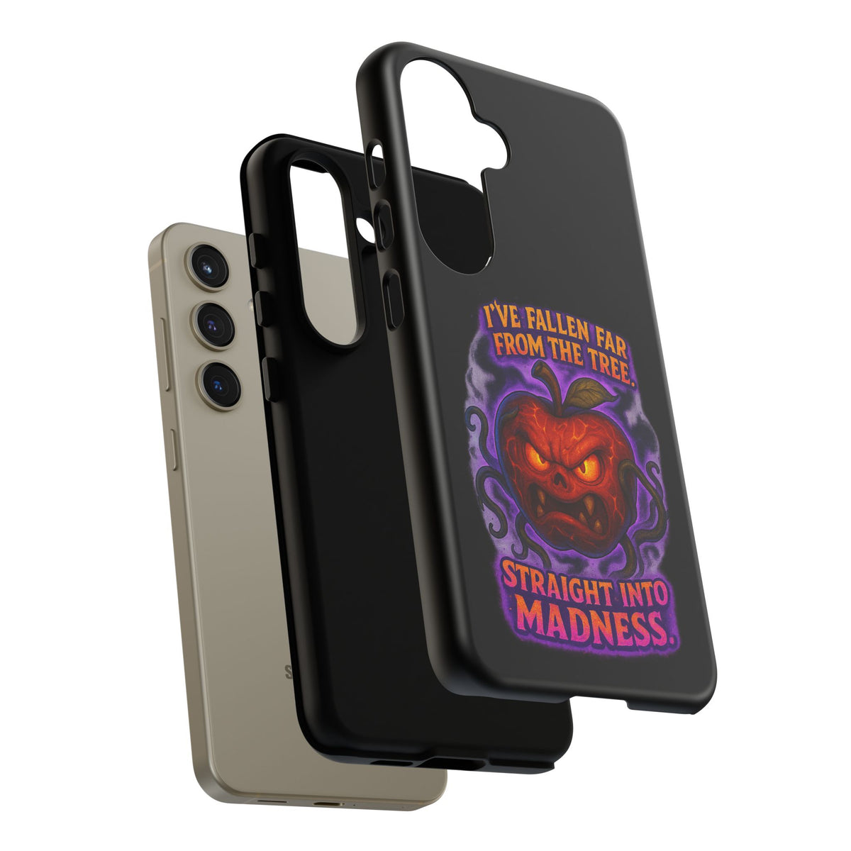 Phone Case — 'I've Fallen Far From the Tree, Straight Into Madness' Pumpkin Horror Design