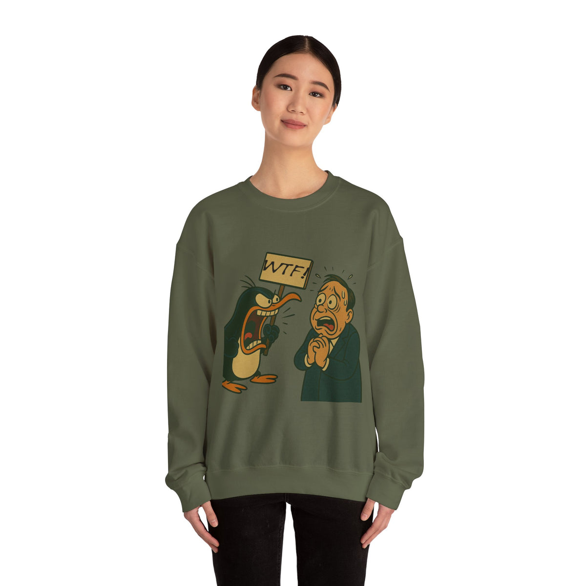 WTF Angry Penguin Crewneck Sweatshirt