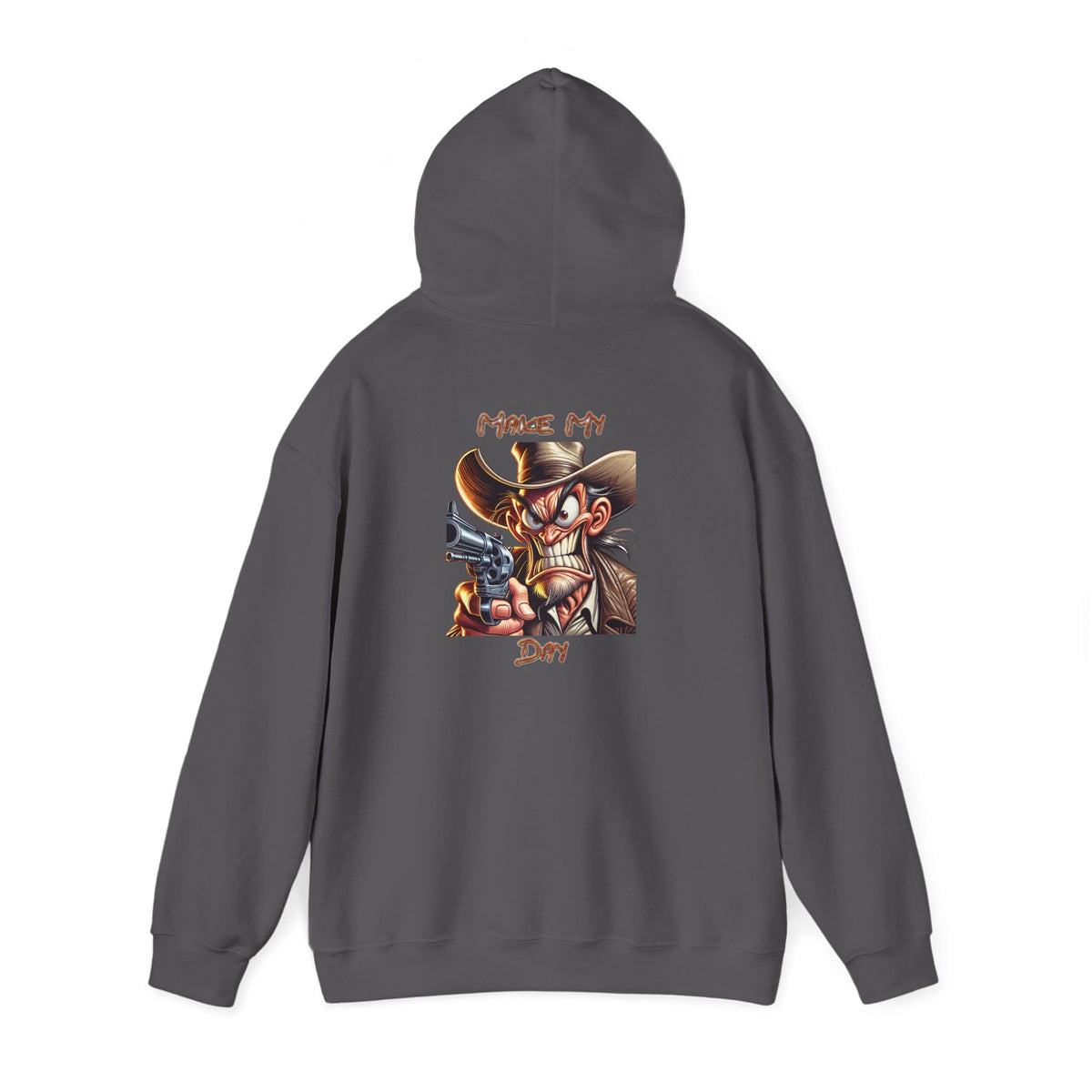 Make My Day Hoodie – Cartoon Gunslinger Attitude