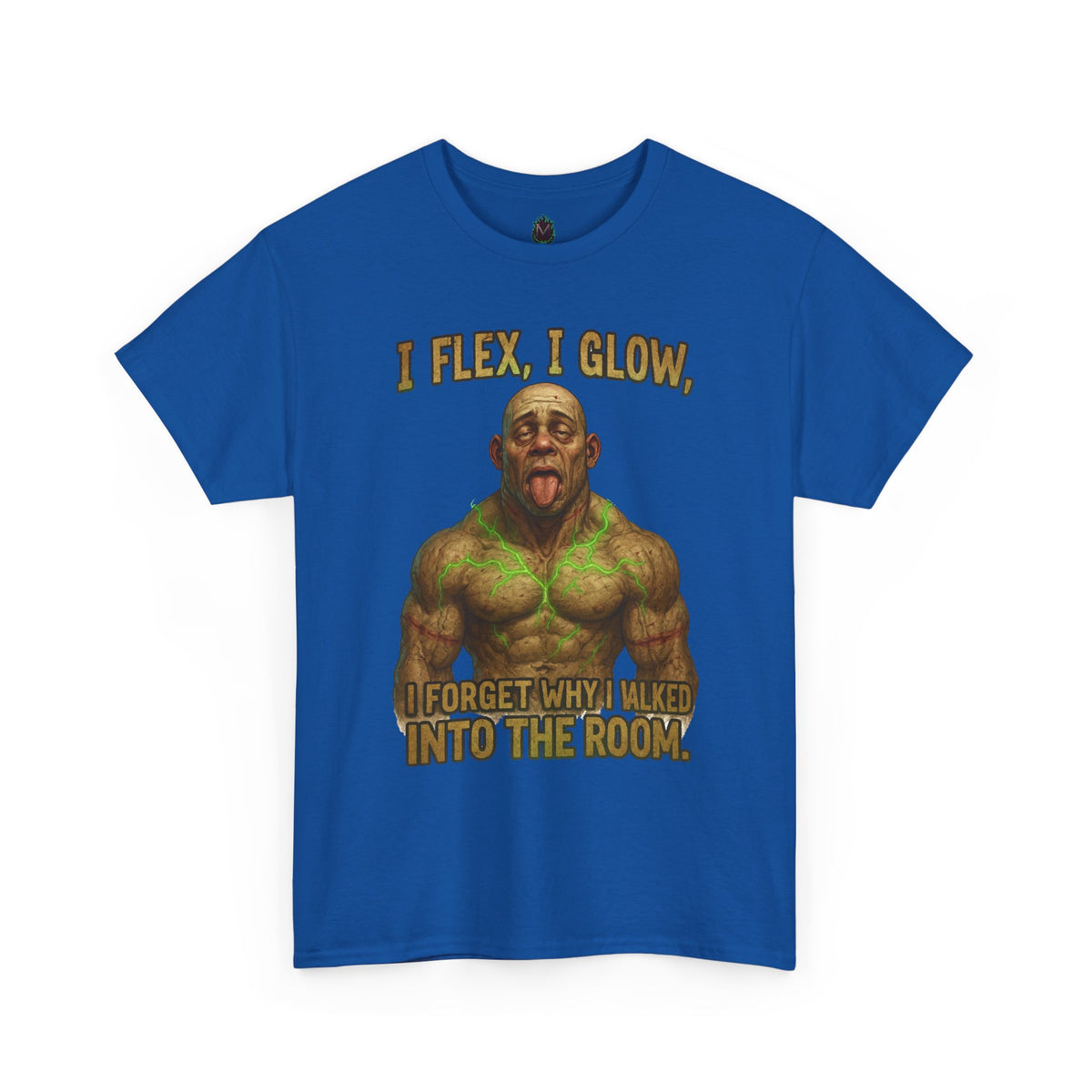 Muscle Meme T-Shirt — "I Flex, I Glow" Funny Gym Tee