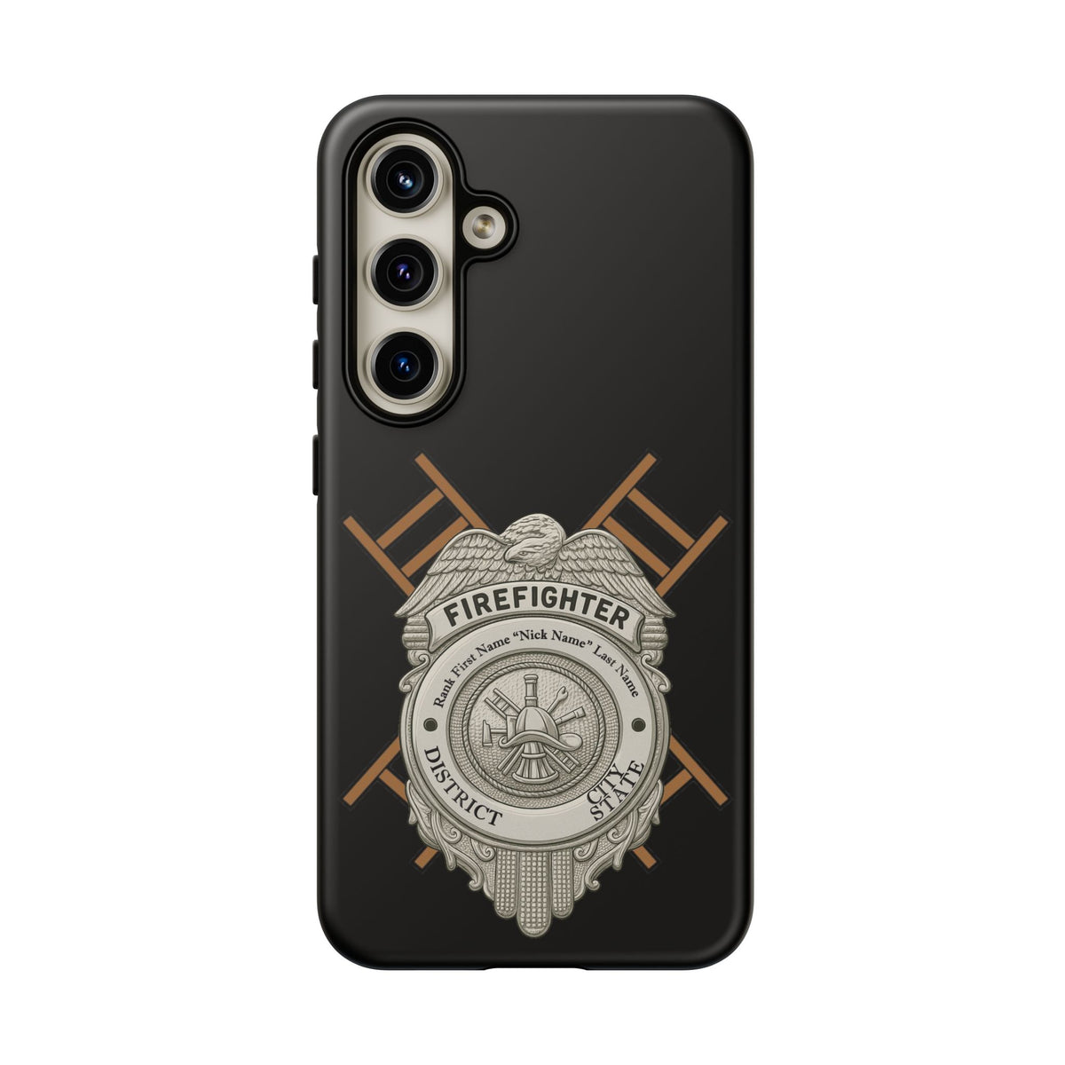 Firefighter Badge Tough Phone Case — Firefighter Helmet & Ladders Protective Case
