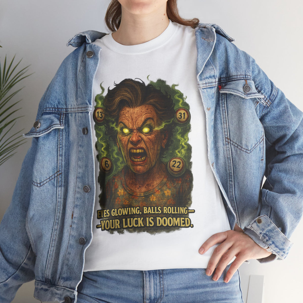 Your Luck Is Doomed T-Shirt | Horror Dice Seer, RPG Tabletop Tee