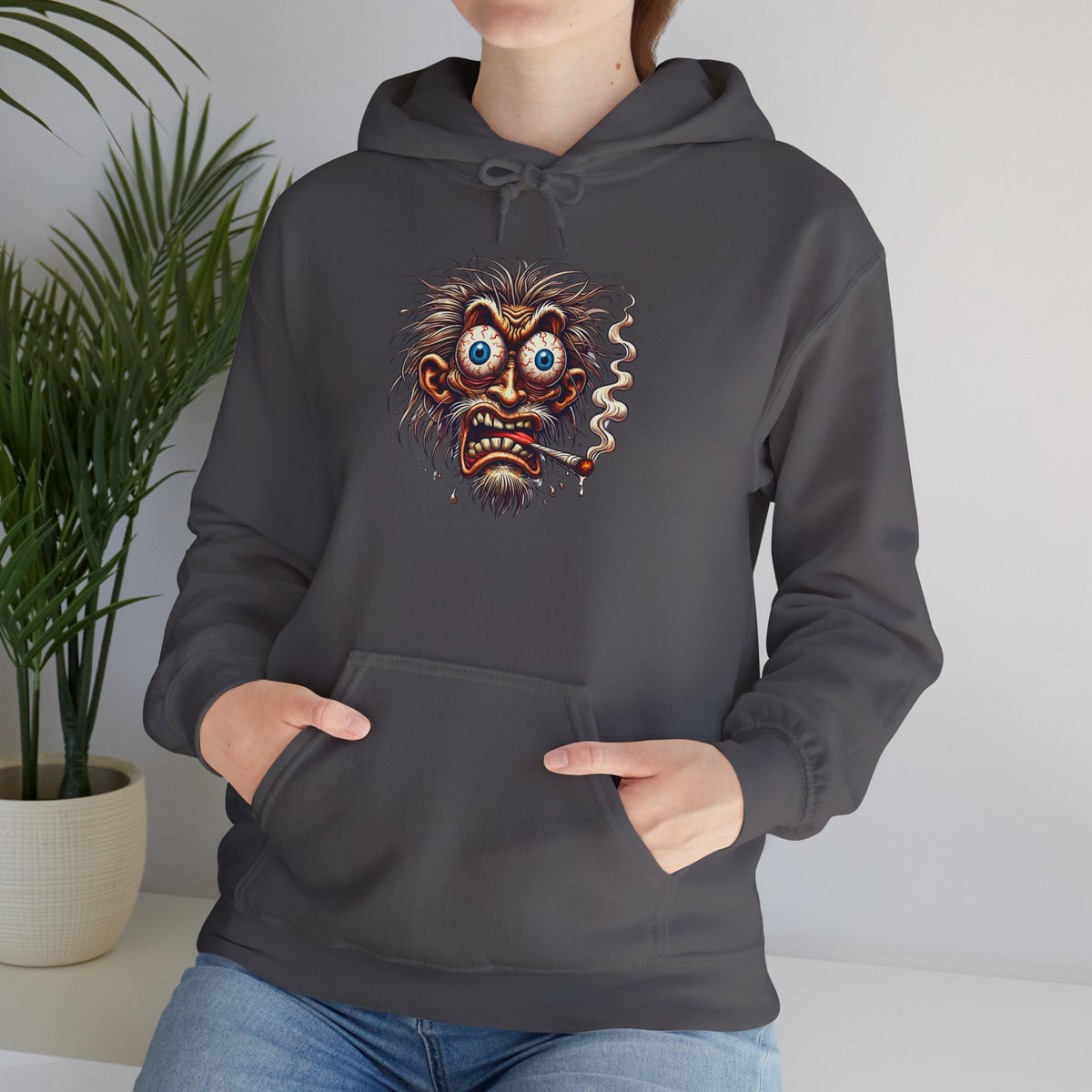 Hoodie — Freaky Monster Face Graphic Pullover