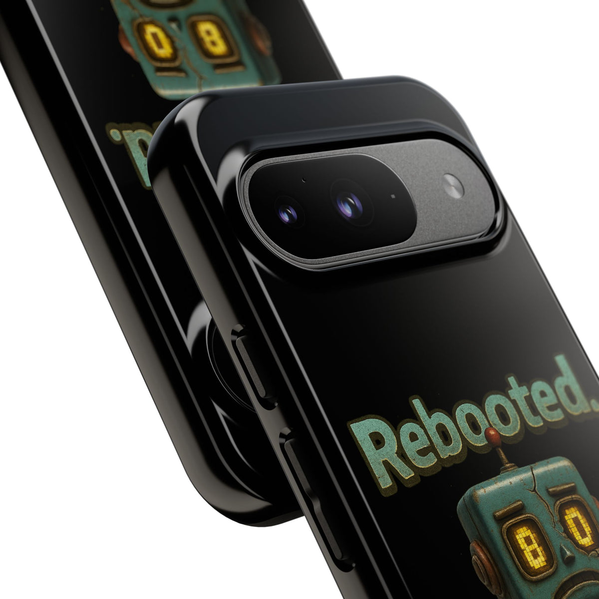 Phone Case — 'Rebooted. Still Awkward.' Retro Robot Protective Cover