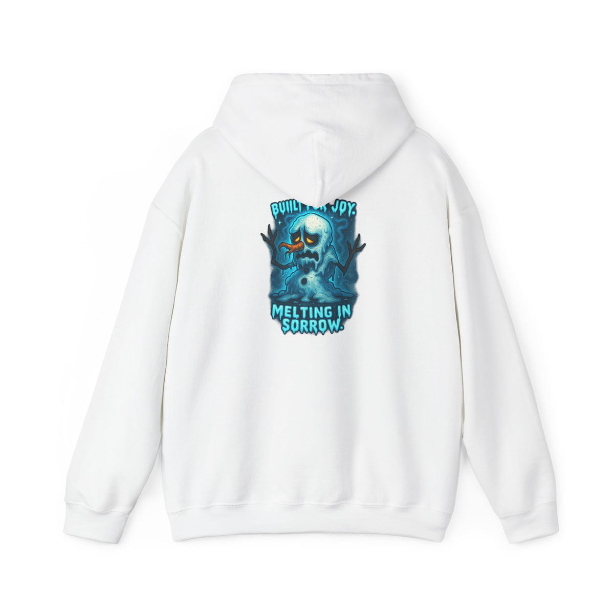 Melting in Sorrow Hoodie — Blue Melting Skull Graphic Pullover