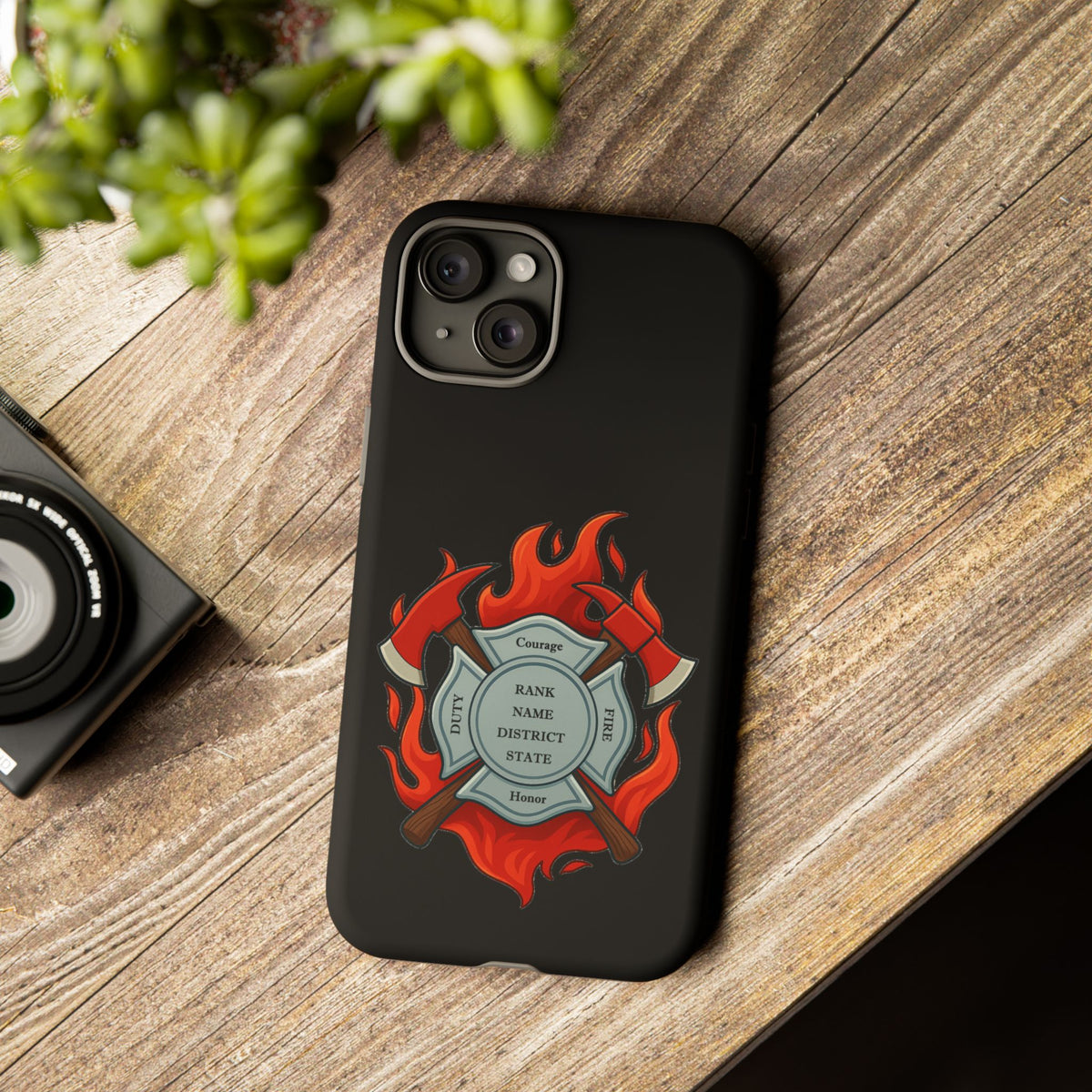 Firefighter Maltese Cross Phone Case — Custom Rank/Name/District Design