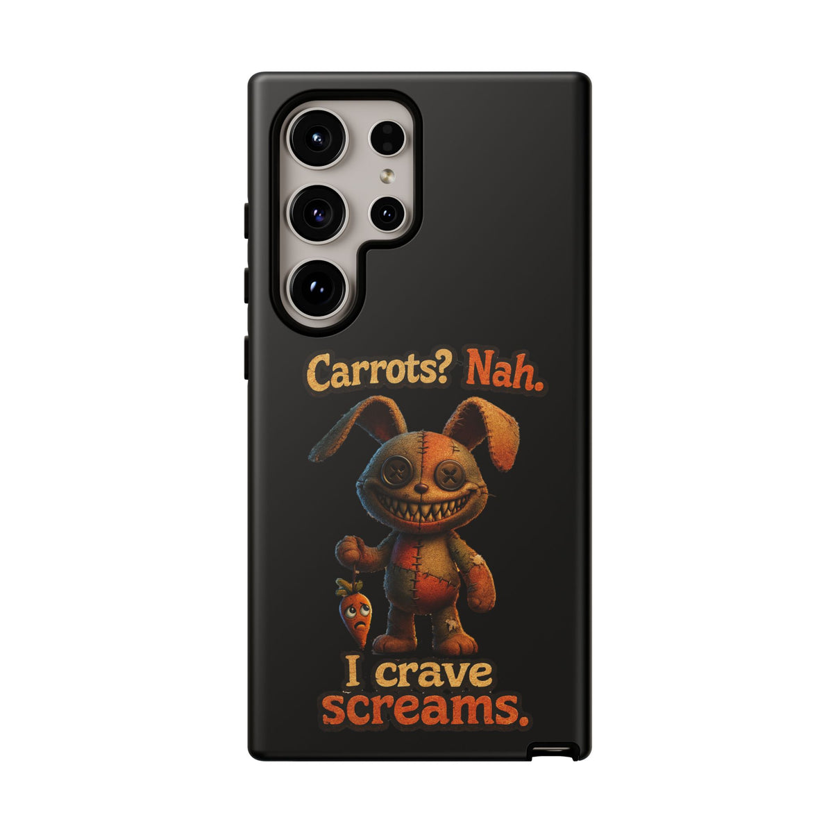 Phone Case — Creepy Bunny "Carrots? Nah. I crave screams." Halloween Horror Design