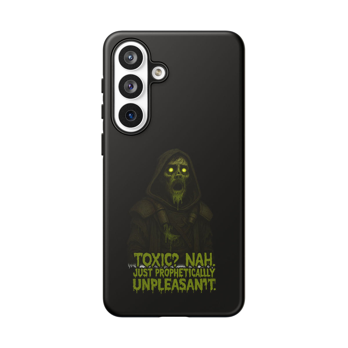 Phone Case — 'Toxic? Nah, Just Prophetically Unpleasant' Neon Grim Reaper Protective Cover