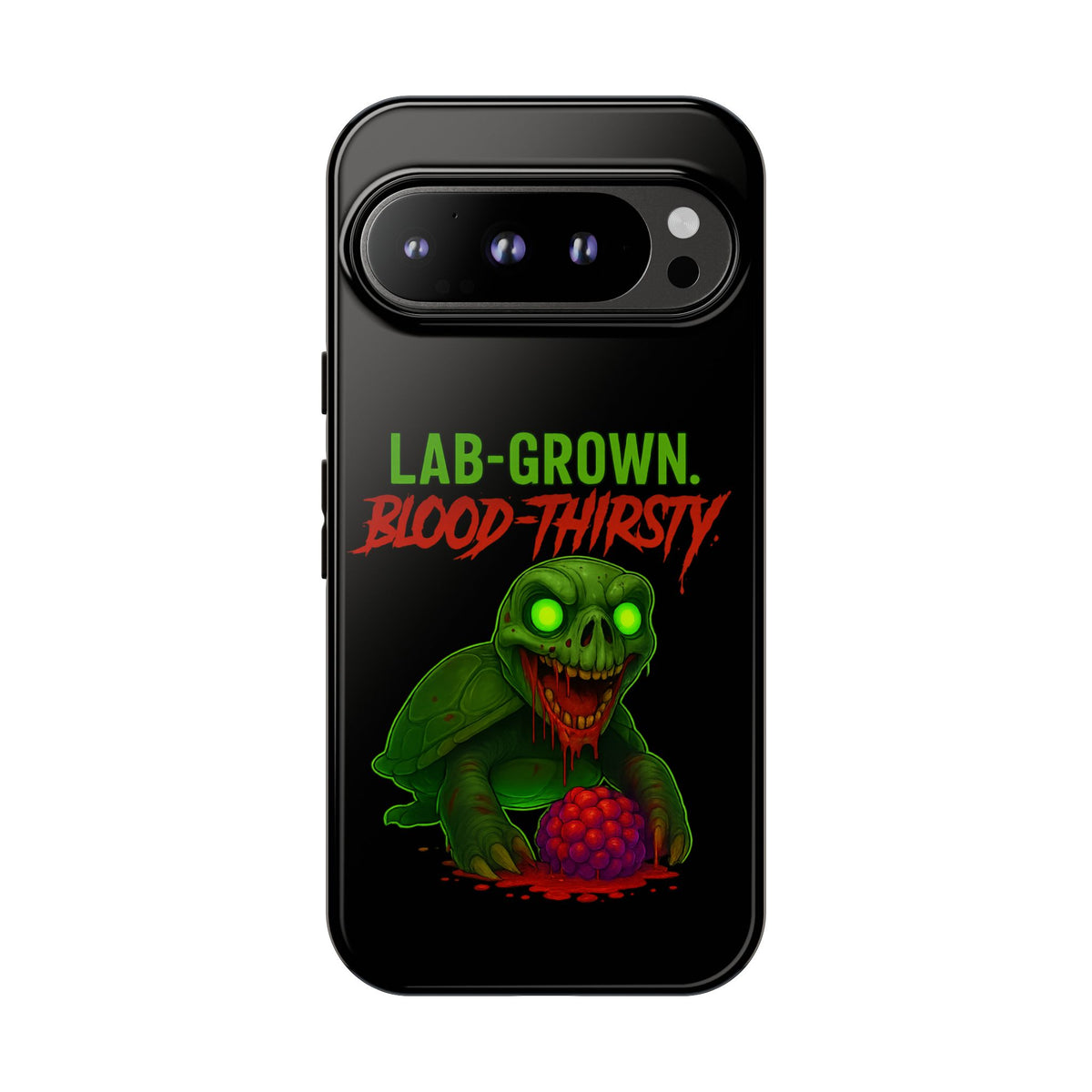 Phone Case — “Lab-Grown. Blood-Thirsty!” Green Monster Horror Design