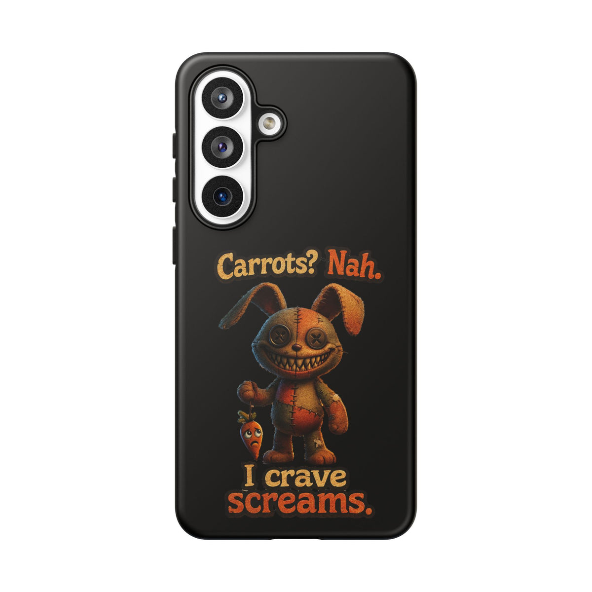 Phone Case — Creepy Bunny "Carrots? Nah. I crave screams." Halloween Horror Design