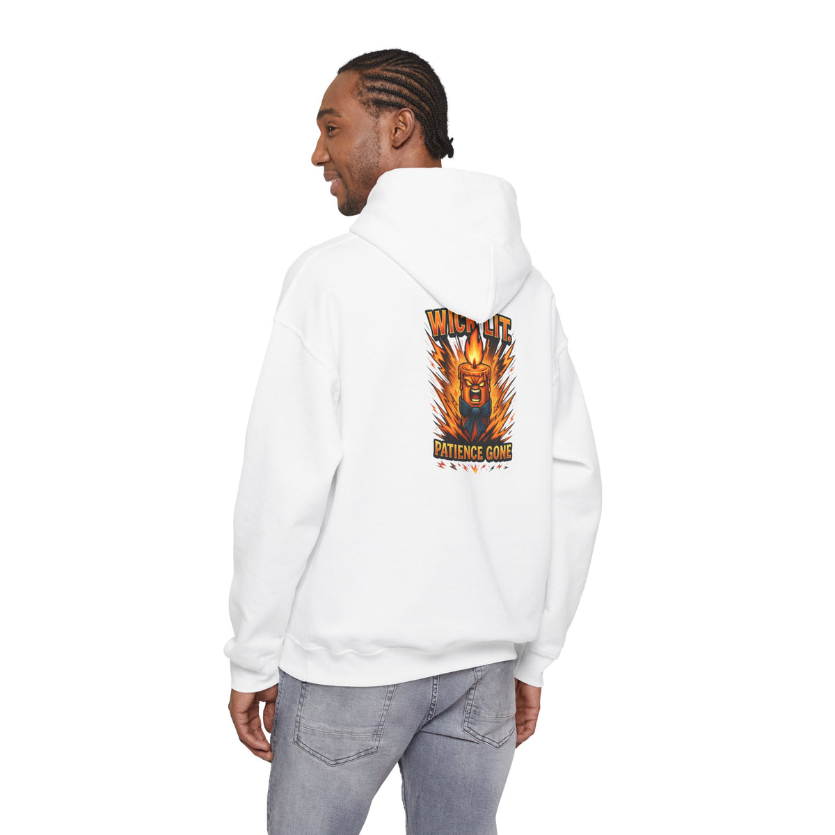 Patience Gone Hoodie — Fiery Roaring Bear Graphic Sweatshirt