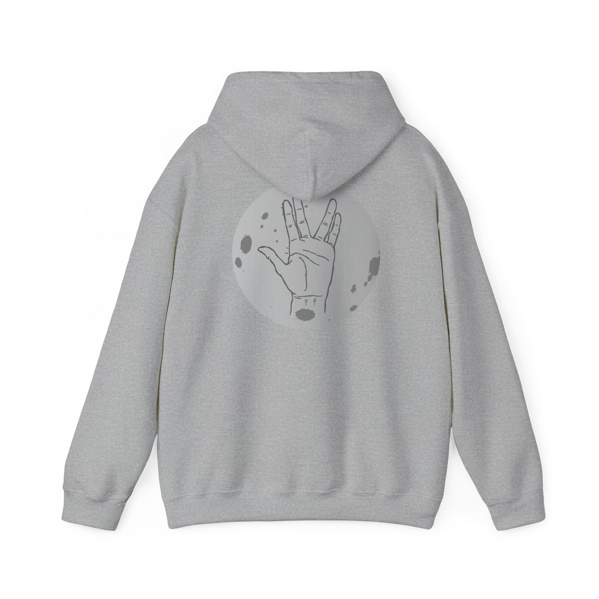 Vulcan Salute Hoodie — Retro Space Hand Graphic Pullover