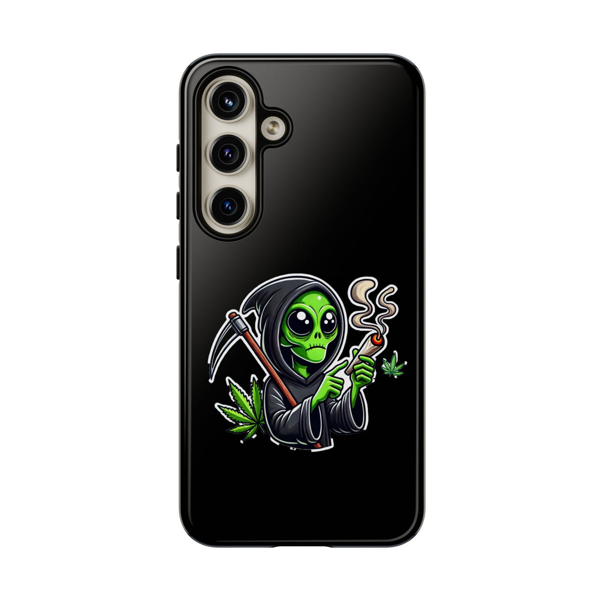 Reaper Alien Phone Case – Cute Grim Reaper Smoking Weed iPhone Case