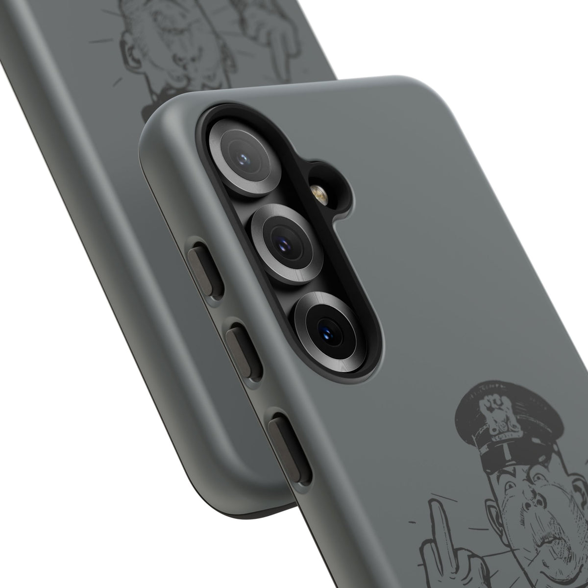 Vintage Cop Middle Finger Phone Case — Edgy Retro iPhone Protective Cover