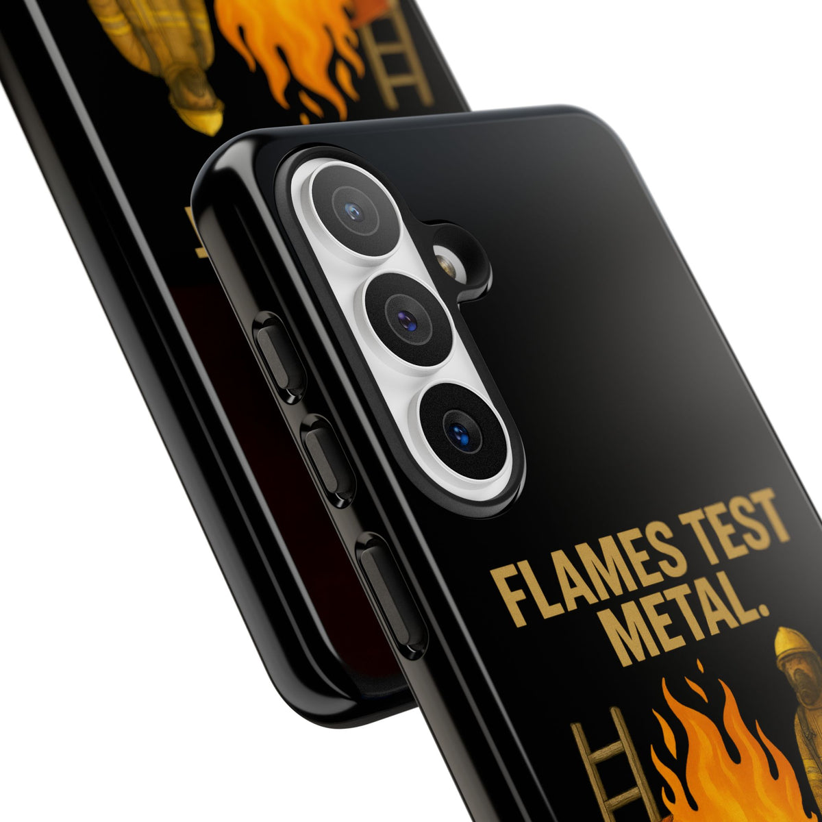 Firefighter Phone Case - "Flames Test Metal. Courage Defines the Firefighter" Protective iPhone Cover
