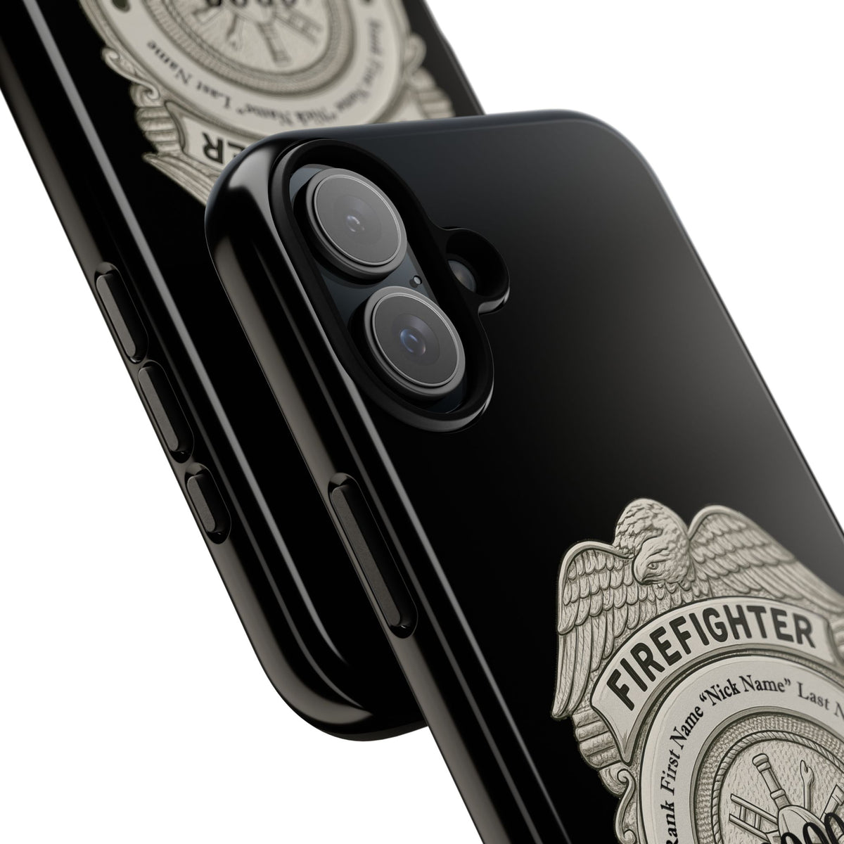 Firefighter Badge Tough Phone Case — Personalized Station Number Design