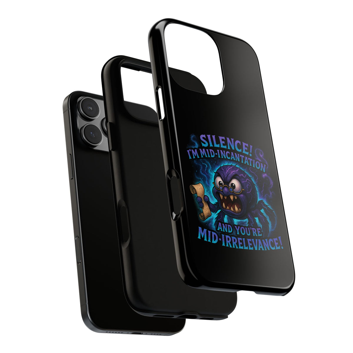 Phone Case — "Silence! I'm Mid-Incantation" Cute Angry Spider Magic Design