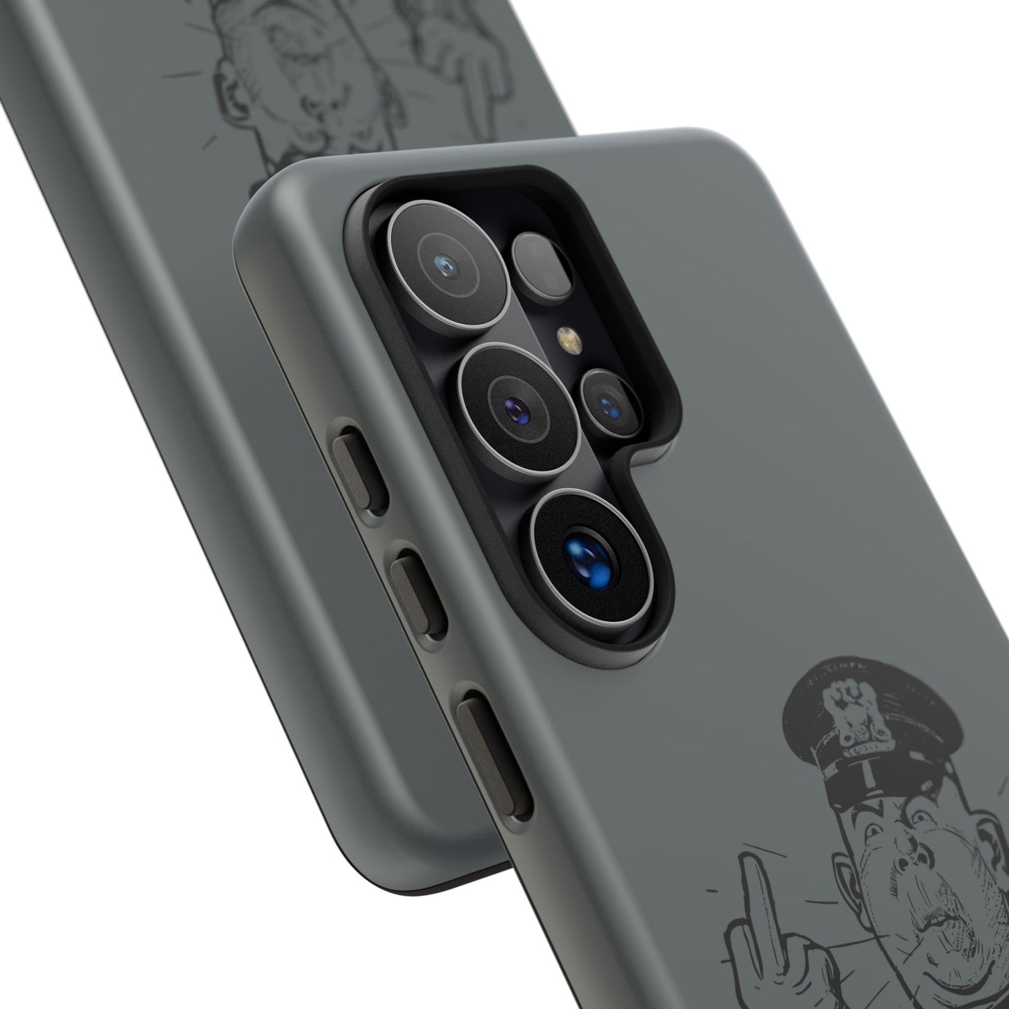 Vintage Cop Middle Finger Phone Case — Edgy Retro iPhone Protective Cover