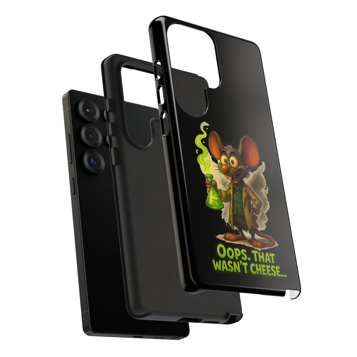 Phone Case — Funny Cartoon Rat "Oops That Wasn't Cheese" Protective Cover