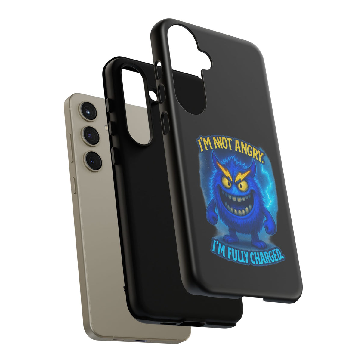 Phone Case - "I'm Not Angry, I'm Fully Charged" Electric Monster Protective Cover