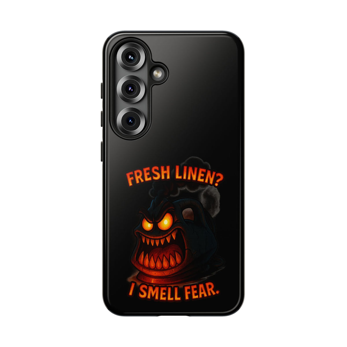 Phone Case — 'Fresh Linen? I Smell Fear.' Spooky Pumpkin Horror Protective Case