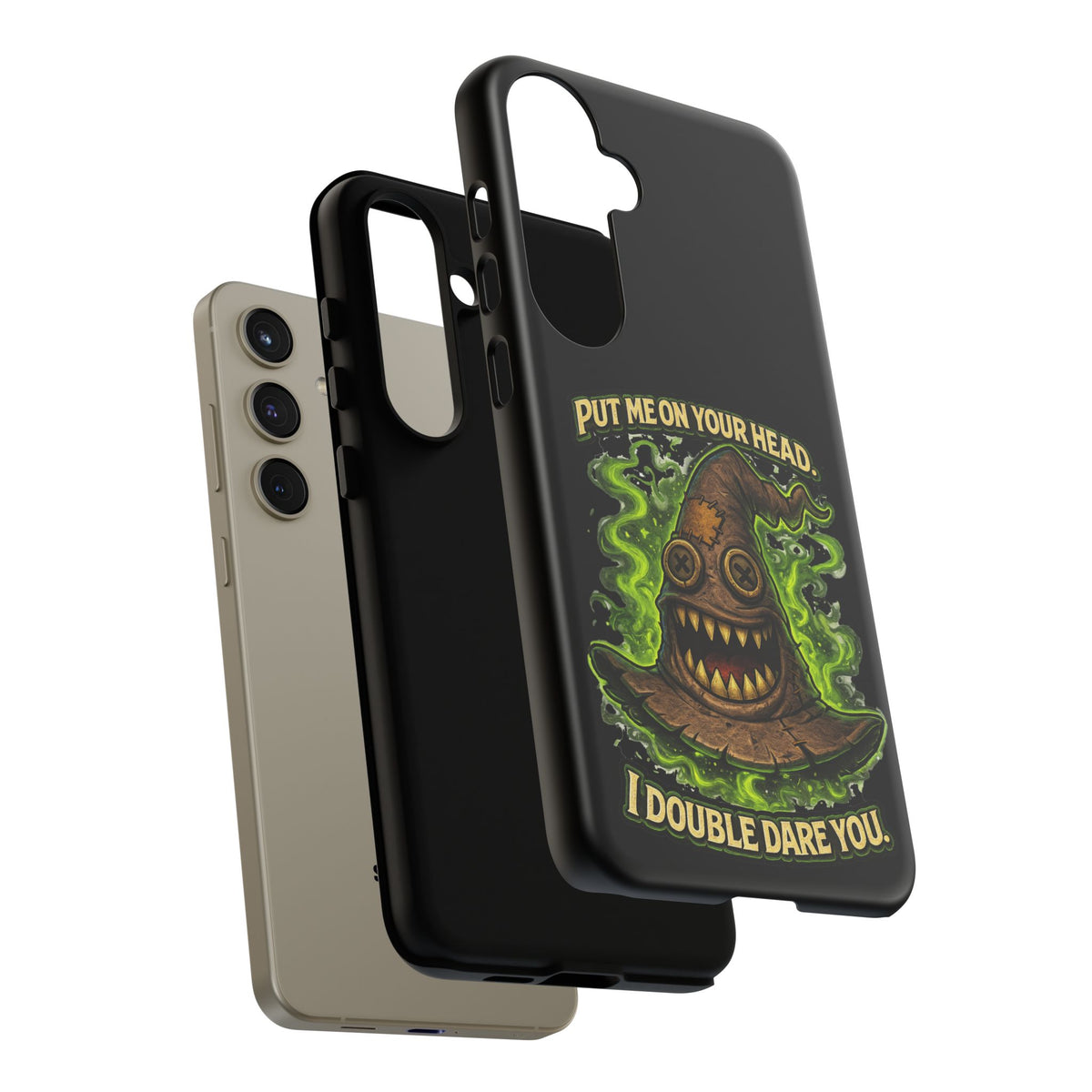 Phone Case — “Put Me On Your Head, I Double Dare You” Scary Witch Hat Design