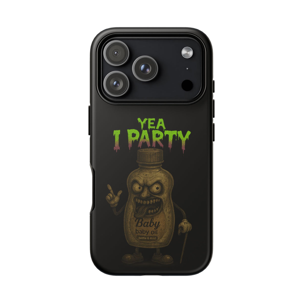 Phone Case — 'Yea I Party' Creepy Baby Bottle Graphic