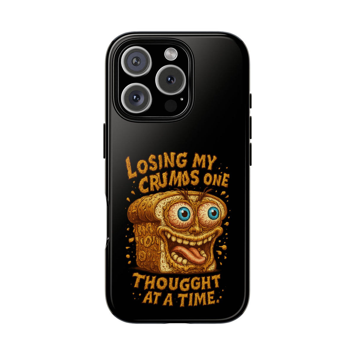 Phone Case — "Losing My Crumbs One Thought at a Time" Funny Retro Bread Illustration