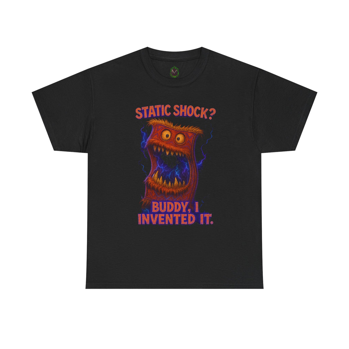 Static Shock? Buddy I Invented It T-Shirt | Retro Monster Graphic