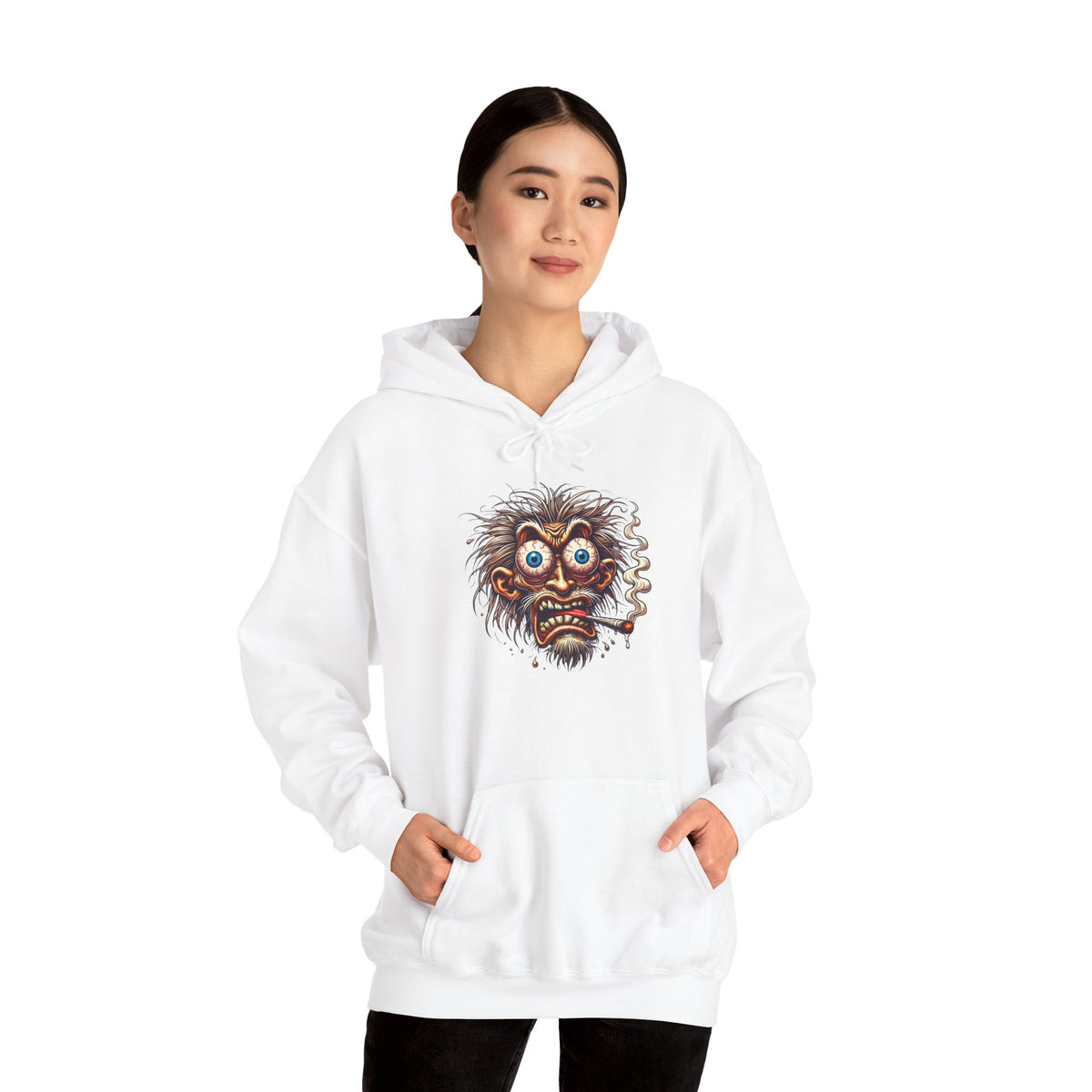 Hoodie — Freaky Monster Face Graphic Pullover