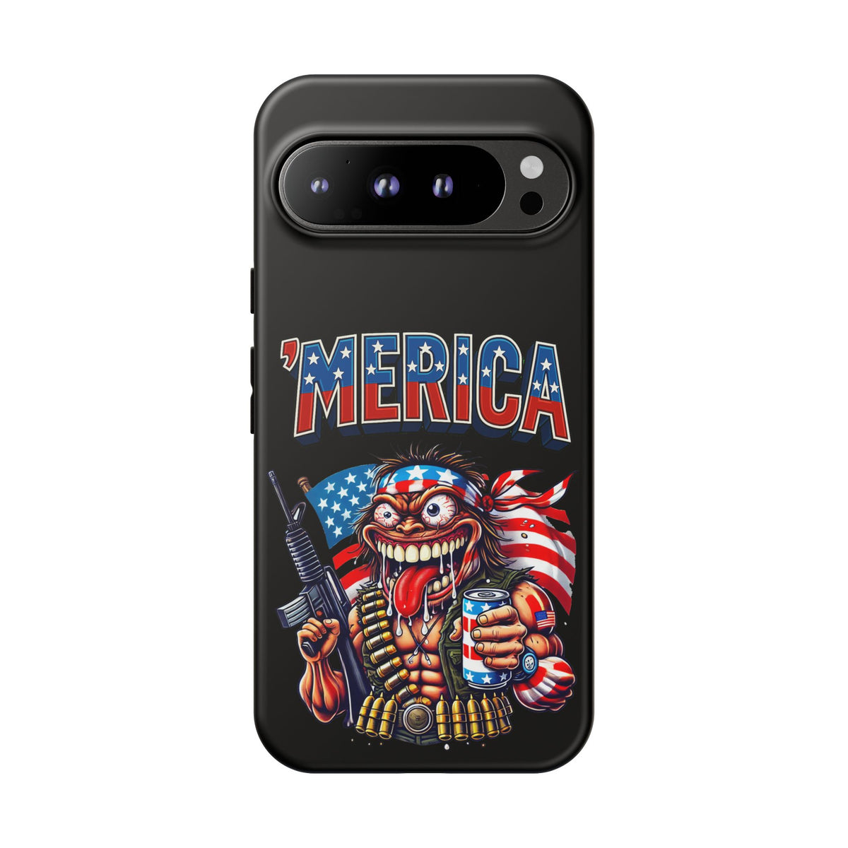 'MERICA Patriotic Phone Case — American Flag Madman Design