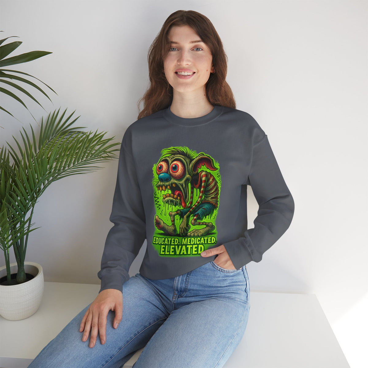 Educated. Medicated. Elevated. Crewneck Sweatshirt