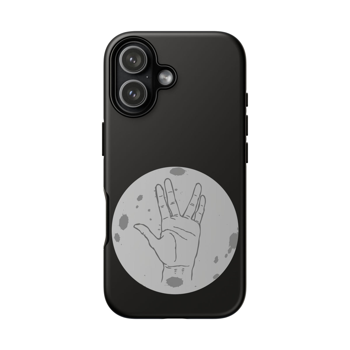 Spock Live Long Phone Case — Vulcan Salute Moon Graphic