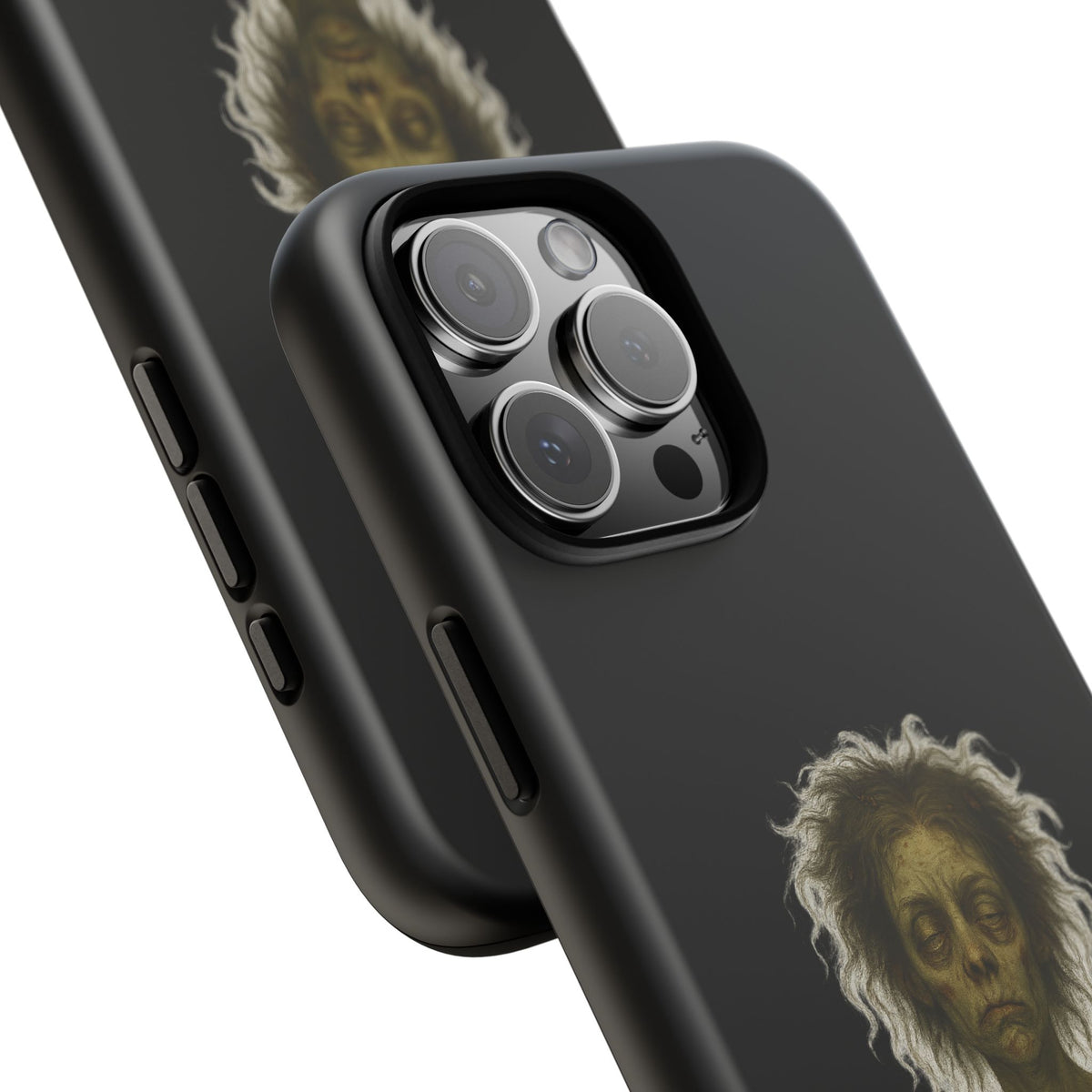 Phone Case — “Cursed to Rise Before Coffee Was Brewed” Goth Horror Design