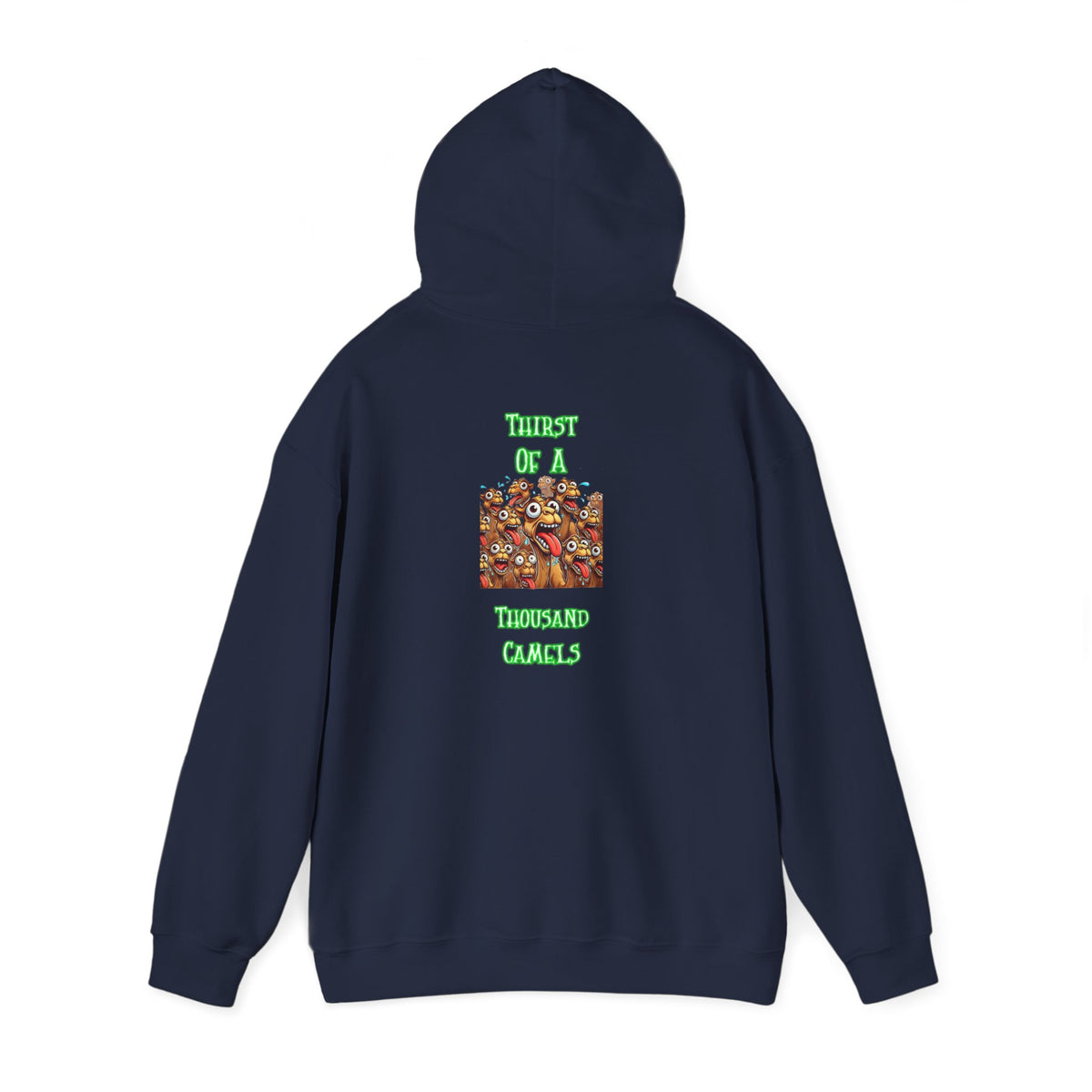 Hoodie — Retro Camel Crew Graphic Hoodie with "Teddy Crew" Neon Text