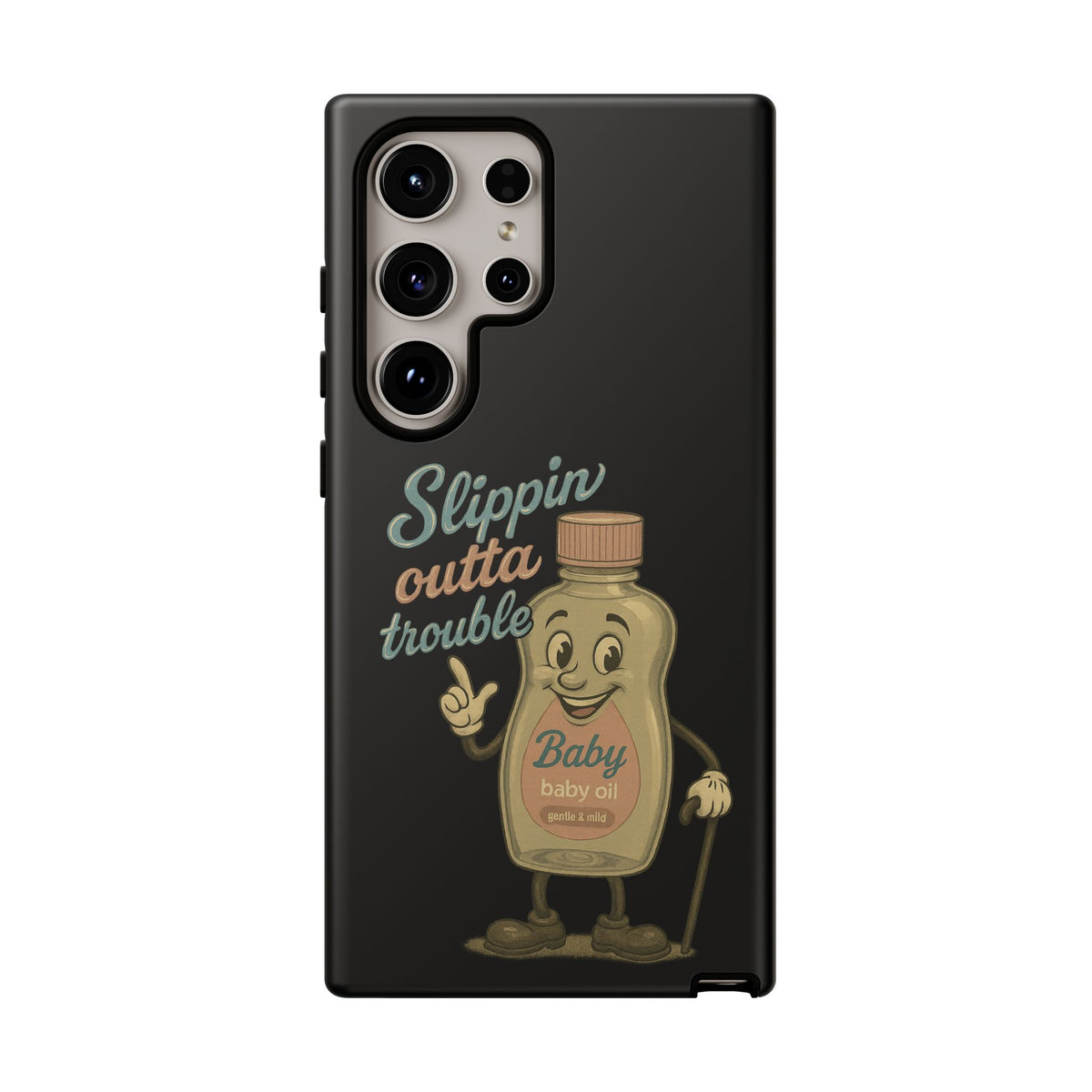 Phone Case — 'Slippin Outta Trouble' Retro Baby Oil Mascot