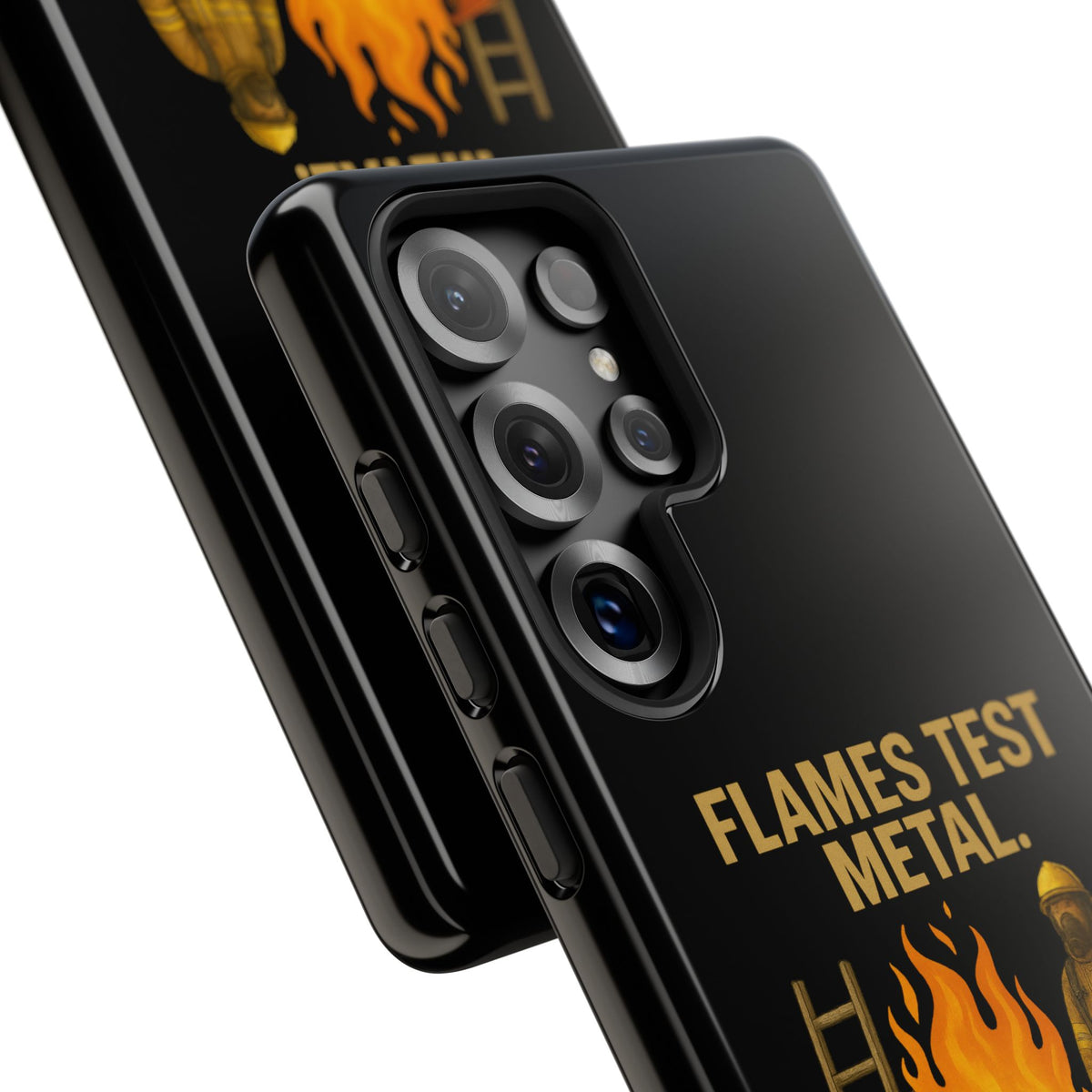 Firefighter Phone Case - "Flames Test Metal. Courage Defines the Firefighter" Protective iPhone Cover