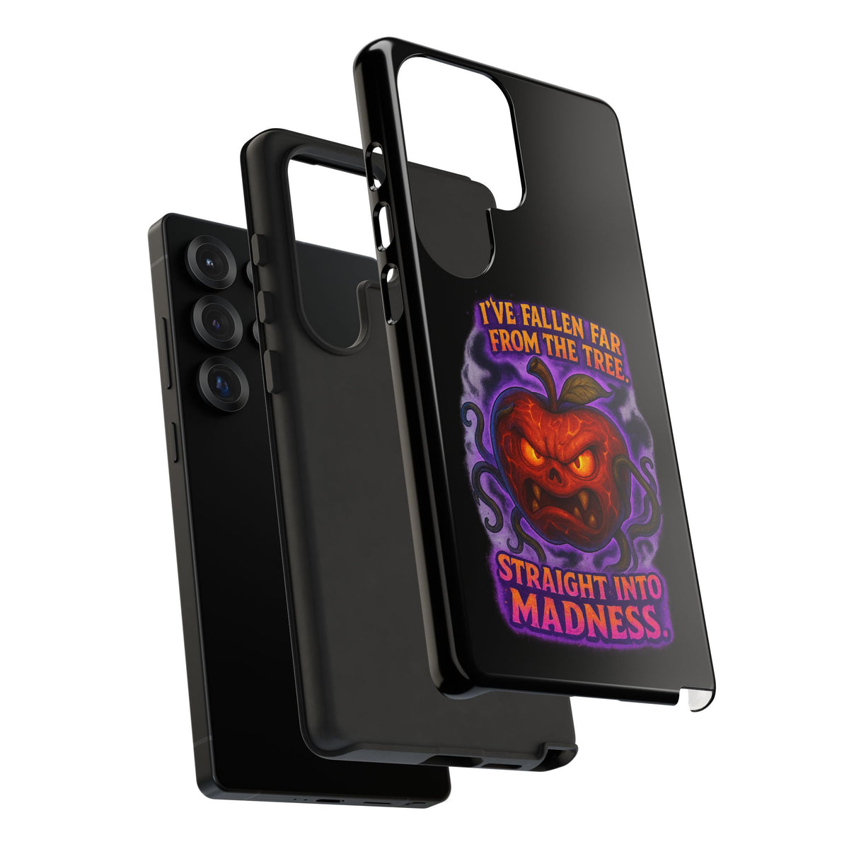 Phone Case — 'I've Fallen Far From the Tree, Straight Into Madness' Pumpkin Horror Design