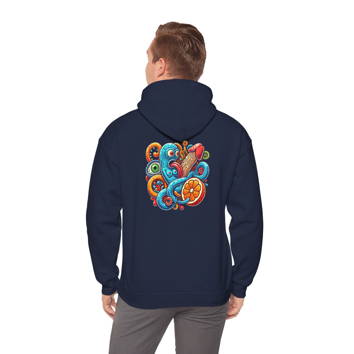 Octopus Colorful Graphic Hoodie – Vibrant Sea Creature Back Print