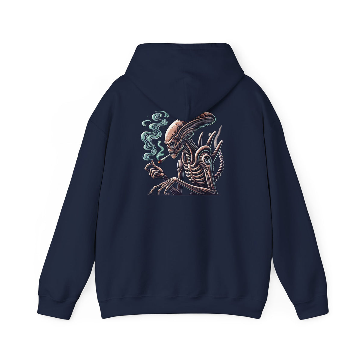 Alien Smoking Graphic Hoodie — Sci‑Fi Xenomorph Streetwear Pullover