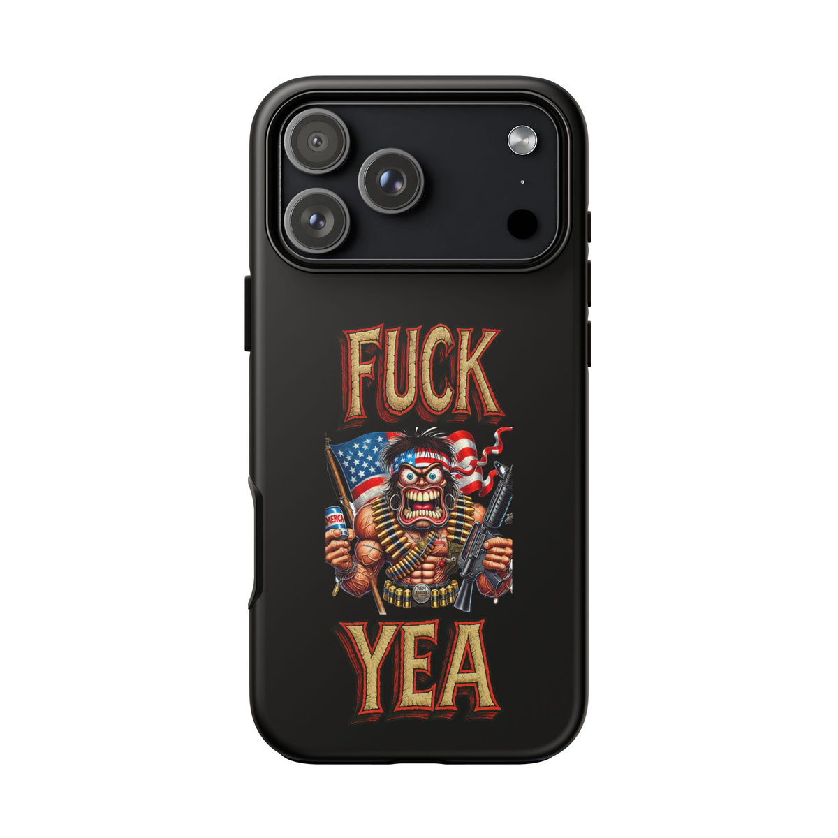 Phone Case — "FUCK YEA" Patriotic Skeleton Soldier Graphic