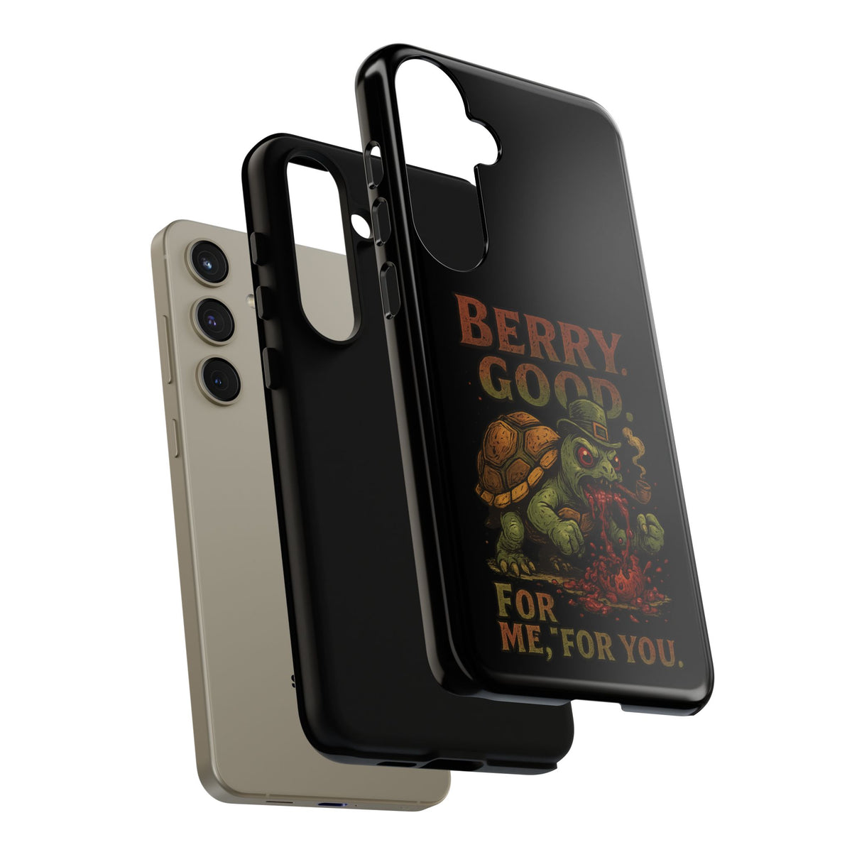 Phone Case — 'Berry Good' Zombie Turtle Graphic Tough Protective Case