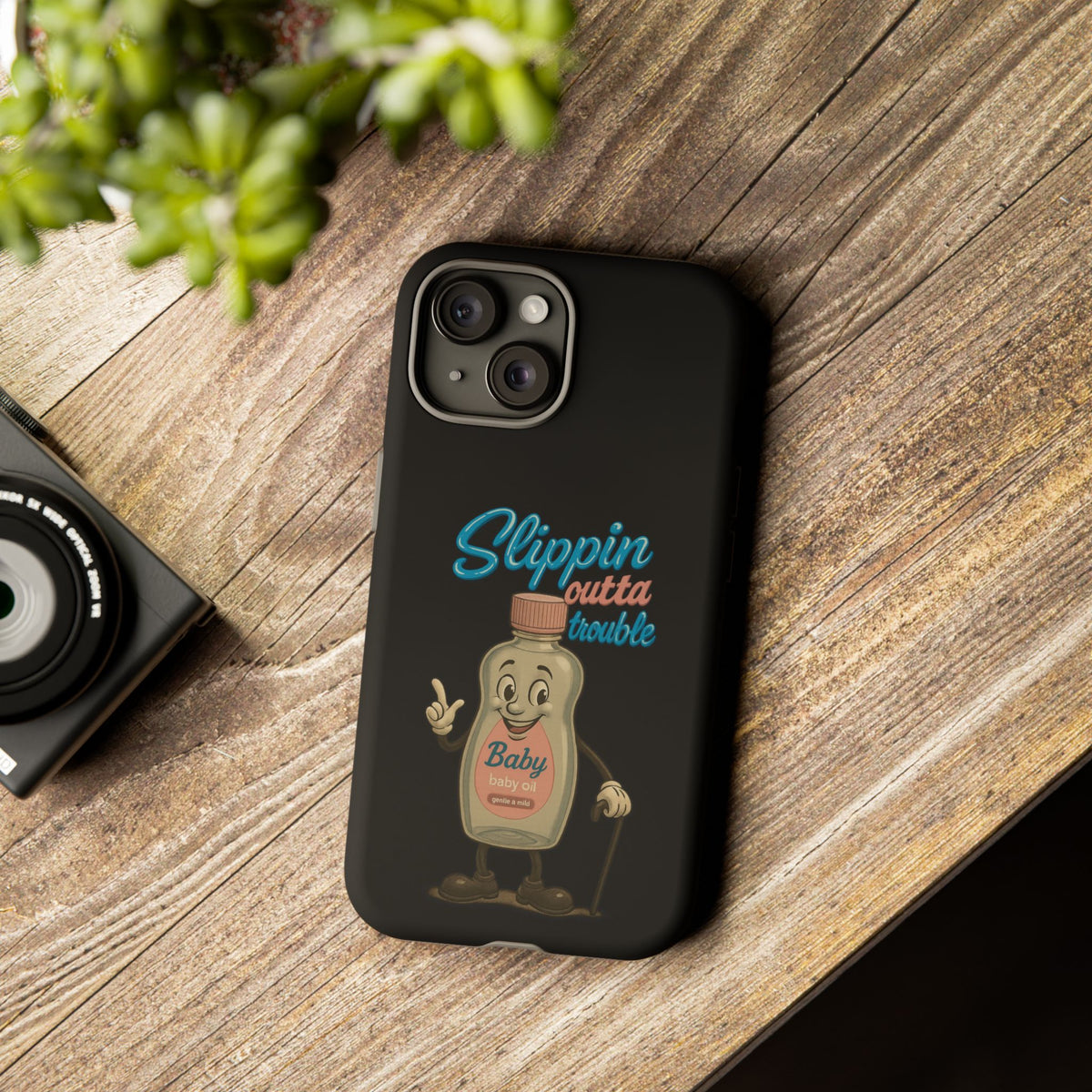 Phone Case — Retro 'Slippin Outta Trouble' Baby Bottle Design