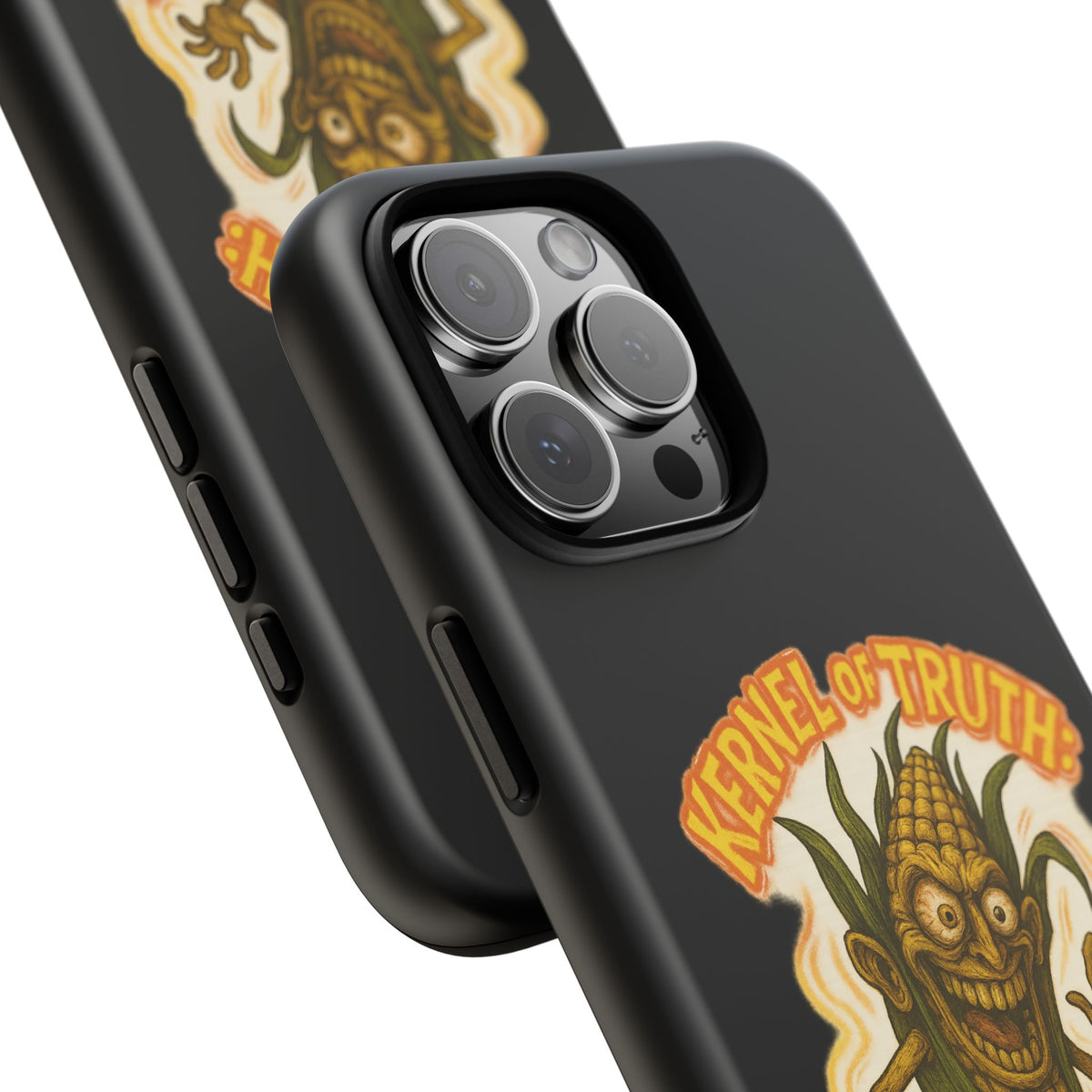 Corny Horror Phone Case - “Kernel of Truth, Completely Insane” Retro Corn Monster