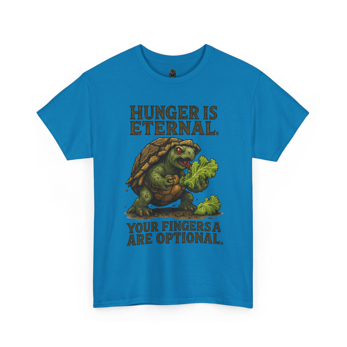 Hunger Is Eternal turtle eating fingers T-Shirt | Horror humor